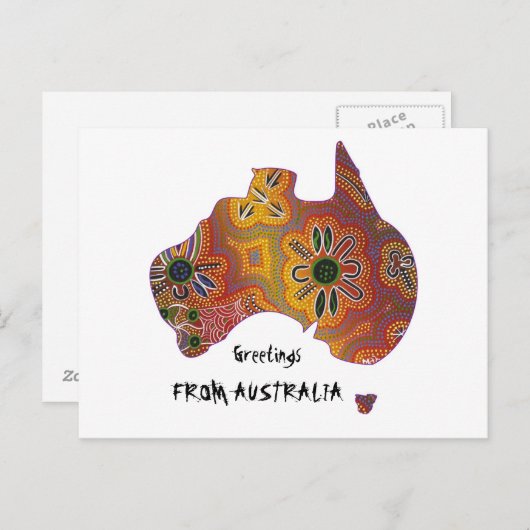 Carte postale d'art autochtone (Devant / Derrière)