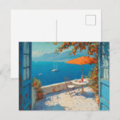 Carte postale d'art côtier à l'aquarelle (Devant / Derrière)