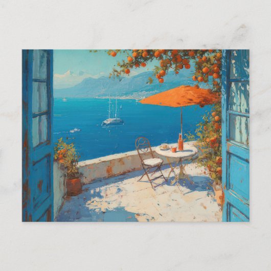 Carte postale d'art côtier à l'aquarelle (Devant)