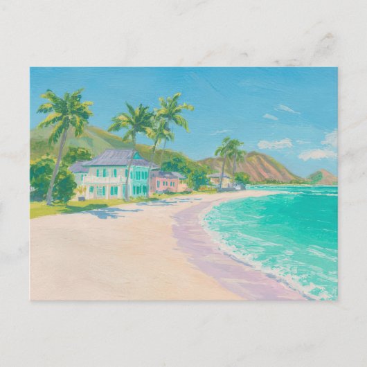 Carte postale d'art côtier à l'aquarelle (Devant)