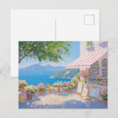 Carte postale d'art côtier à l'aquarelle (Devant / Derrière)