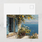 Carte postale d'art côtier à l'aquarelle (Devant / Derrière)