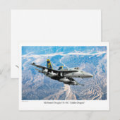 Carte postale d'art d'aviation "F/A-18 Hornet" (Devant / Derrière)