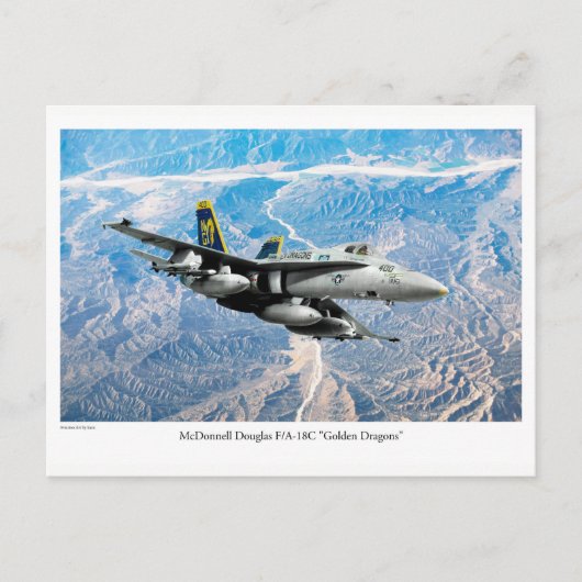 Carte postale d'art d'aviation "F/A-18 Hornet" (Devant)
