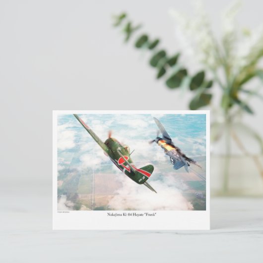 Carte postale d'art d'aviation "Nakajima Ki-84疾風 " (Debout devant)