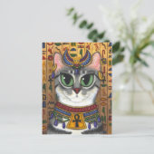 Carte postale d'art de chat de Bastet d'Egyptienne (Debout devant)