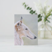 Carte postale d'art de chien "Borzoi" (Debout devant)