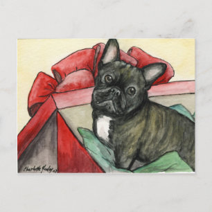 Carte postale d'art de chien Bouledogue Français