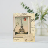 Carte postale d'art de collage de la Tour Eiffel v (Debout devant)