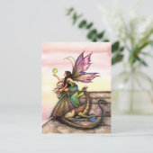 Carte postale d'art de dragon et de fée par Molly (Debout devant)