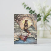 Carte postale d'art de fantasy de sirène de lagon (Debout devant)