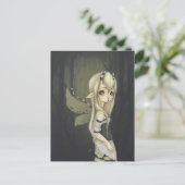 Carte postale d'art de fantasy féerique verte (Debout devant)