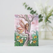Carte postale d'art de fée aux fleurs mignonnes du (Debout devant)