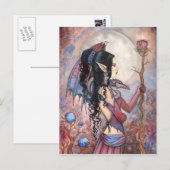Carte postale d'art de fille dragon de fantasy got (Devant / Derrière)