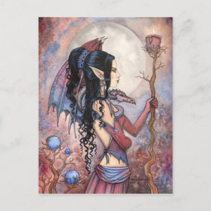 Carte postale d'art de fille dragon de fantasy got