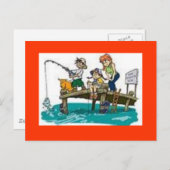 carte postale d'art de la pêche (Devant / Derrière)