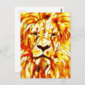 Carte postale d'art de lion (Devant / Derrière)