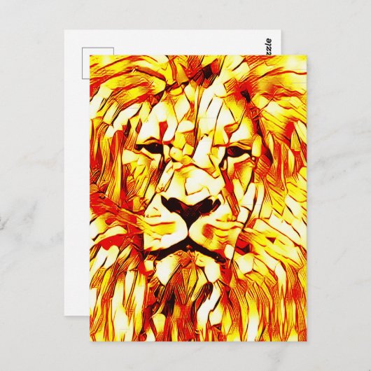 Carte postale d'art de lion (Devant / Derrière)