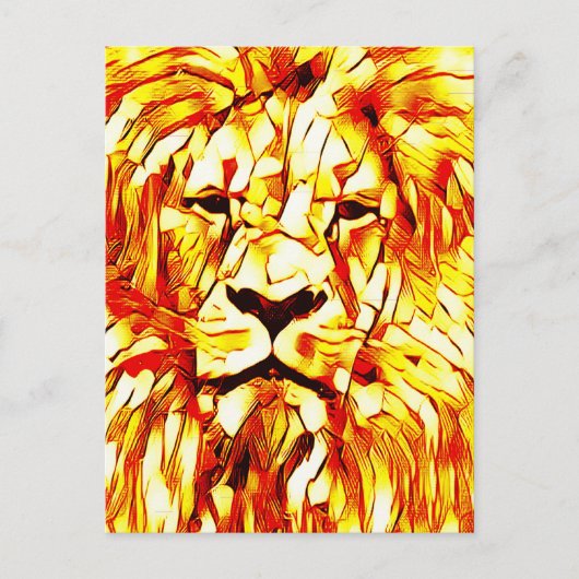 Carte postale d'art de lion (Devant)