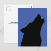 Carte postale d'art de LOUP HURLANT (Devant / Derrière)