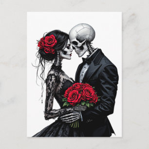 Carte postale d'art de mariage pour amoureux de ro