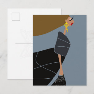 Carte postale d'art de mode glamour de style moder