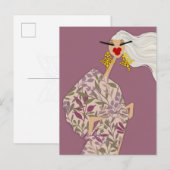 Carte postale d'art de mode glamour rose chic (Devant / Derrière)