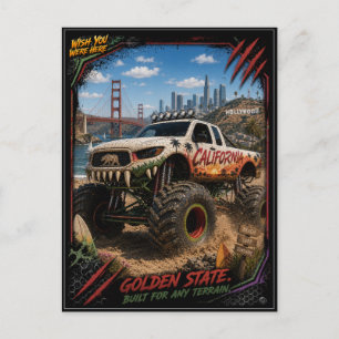 Carte postale d'art de Monster Truck tout-terrain
