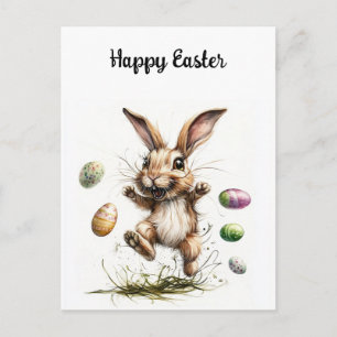 Carte postale d'art de Pâques à l'aquarelle de lap
