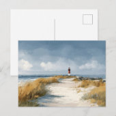 Carte postale d'art de phare à l'aquarelle  (Devant / Derrière)