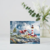 Carte postale d'art de phare à l'aquarelle  (Debout devant)