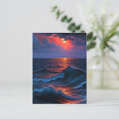 Carte postale d'art de tempête en mer (Debout devant)