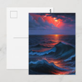 Carte postale d'art de tempête en mer (Devant / Derrière)