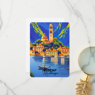 Carte postale d'art de voyage à Kotor Montenegro,