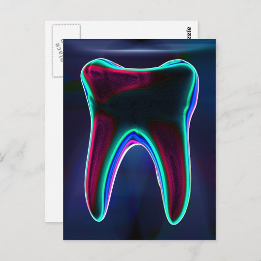 Carte postale d'art dentaire bleu brillant (Devant / Derrière)