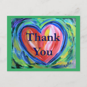 Carte postale d'art du cœur de remerciement
