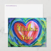 Carte postale d'art du cœur de remerciement (Devant / Derrière)