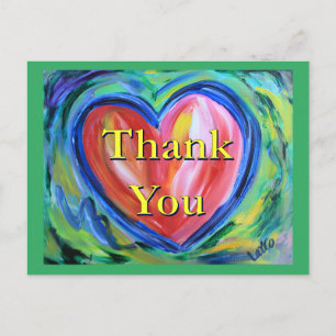 Carte postale d'art du cœur de remerciement
