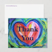 Carte postale d'art du cœur Merci (Devant / Derrière)