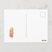 Carte postale d'art en plumes dorées (Dos)