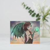 Carte postale d'art fantastique de fée vampire got (Debout devant)
