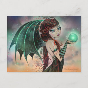 Carte postale d'art fantastique de fée vampire got
