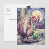 Carte postale d'art fantastique Dragon's Perch (Devant / Derrière)