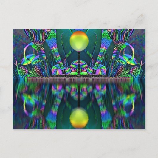 Carte postale d'art fantastique du globe silurien (Devant)