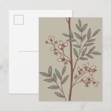 Carte postale d'art floral délicat Floral Petal Dr