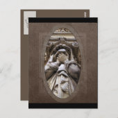 Carte postale d'art funéraire de pleurs (Devant / Derrière)