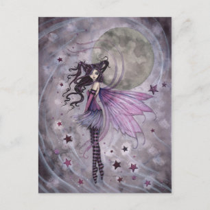Carte postale d'art gothique pourpre fée fantaisie