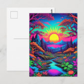 Carte postale d'art hippie psychédélique (Devant / Derrière)