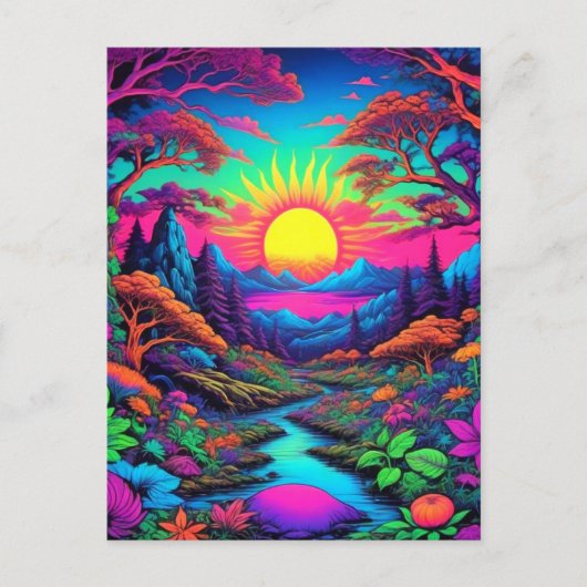 Carte postale d'art hippie psychédélique (Devant)