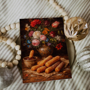 Carte postale d'art nature morte de churros florau